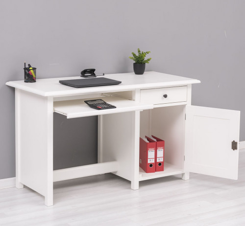 Bureau avec 1 porte, 1 tiroir, et tablette coulissante | 130x60x78cm