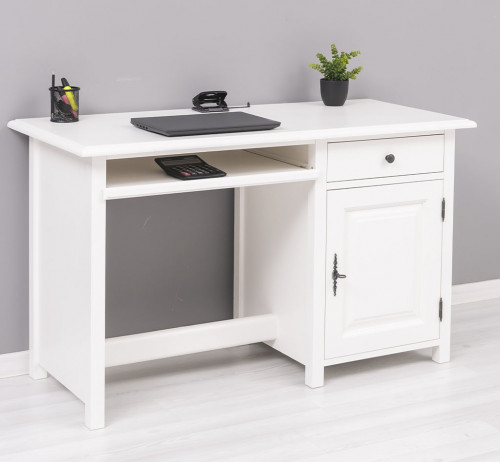 Bureau avec 1 porte, 1 tiroir, et tablette coulissante | 130x60x78cm