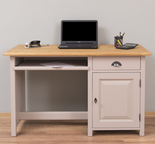 Bureau avec 1 porte, 1 tiroir, et tablette coulissante | 130x60x78cm