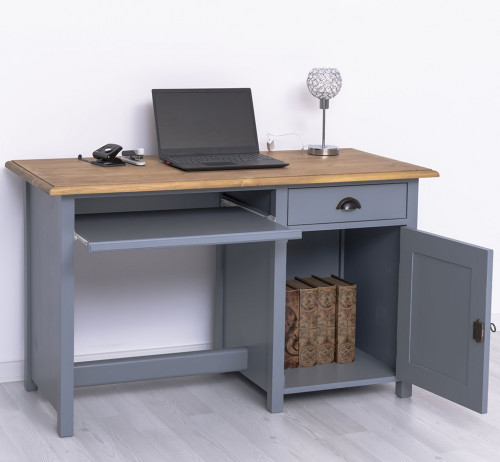 Bureau avec 1 porte, 1 tiroir, et tablette coulissante | 130x60x78cm