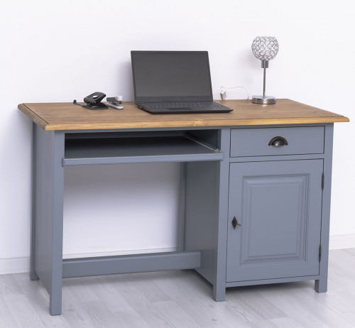 Bureau avec 1 porte, 1 tiroir, et tablette coulissante | 130x60x78cm