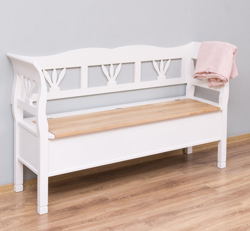 Banc coffre en bois massif