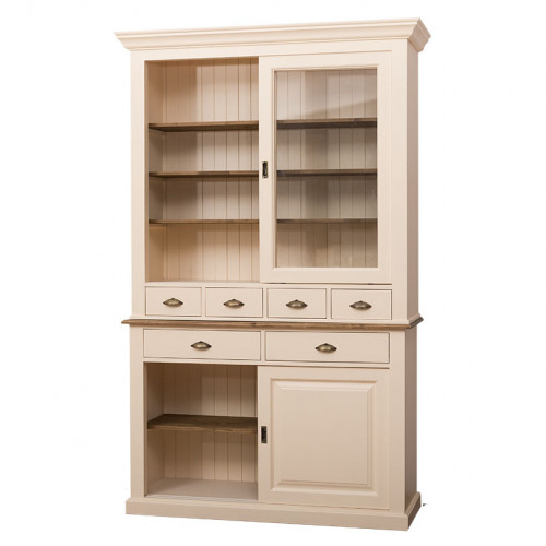 Buffet Vaisselier en bois massif ROMANE - 142x48x225 cm