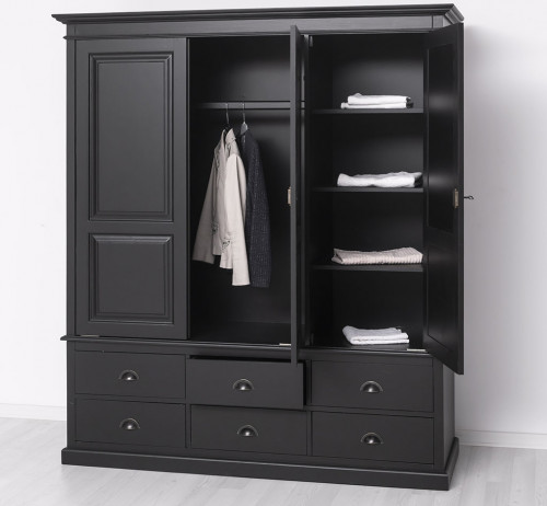 Armoire ROMANE en pin massif - 174x59x197 cm