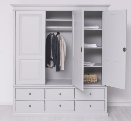 Armoire ROMANE en pin massif - 174x59x197 cm