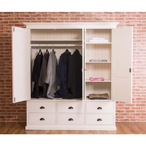 Armoire ROMANE en pin massif - 174x59x197 cm