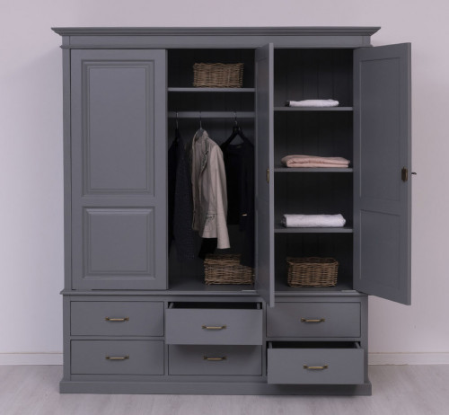 Armoire ROMANE en pin massif - 174x59x197 cm