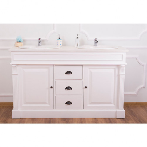 Meuble Double vasques ROMANE en pin massif - 150x51x91