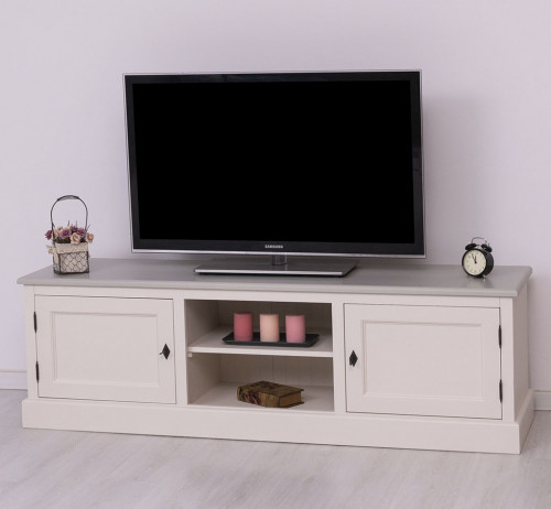 Meuble TV en pin massif ROMANE - 180x46x56 cm