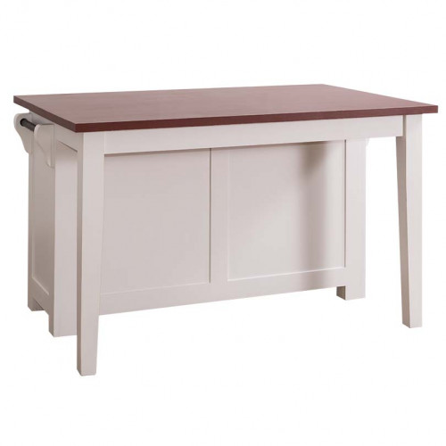 Ilot central de cuisine ROMANE avec coin repas - 135x85x80 cm
