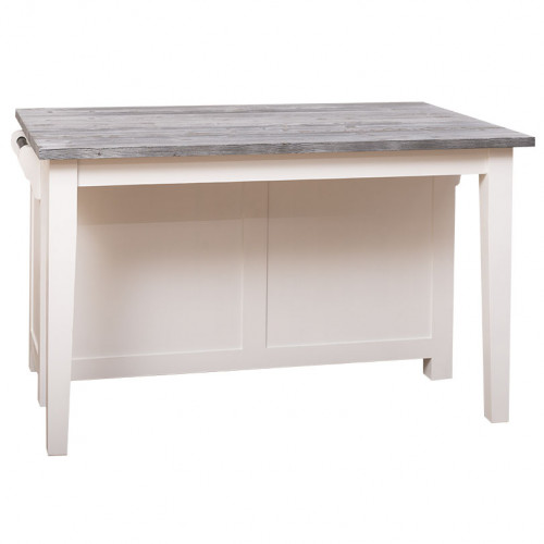 Ilot central de cuisine ROMANE avec coin repas - 135x85x80 cm