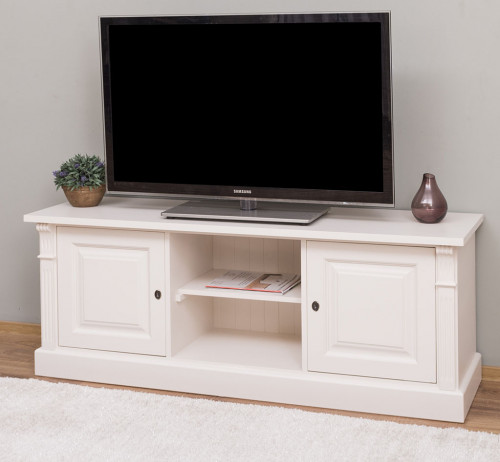 Meuble TV en pin massif ROMANE - 160x46x60 cm