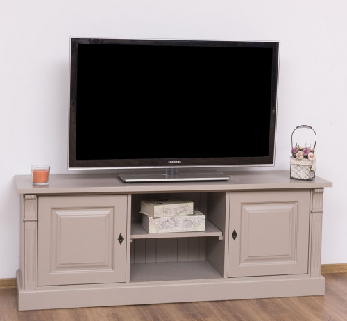 Meuble TV en pin massif ROMANE - 160x46x60 cm