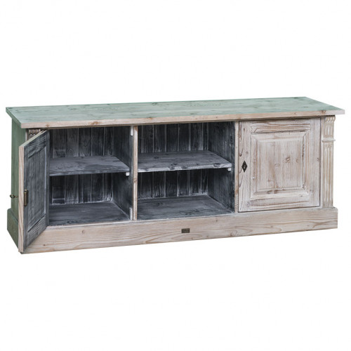 Meuble TV en pin massif ROMANE - 160x46x60 cm