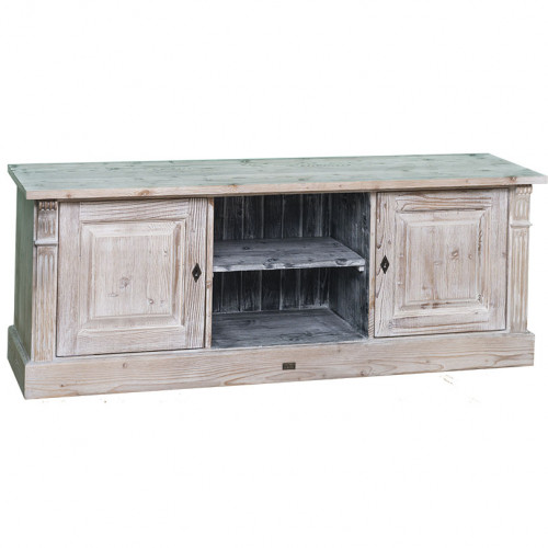 Meuble TV en pin massif ROMANE - 160x46x60 cm