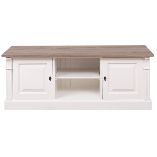 Meuble TV en pin massif ROMANE - 160x46x60 cm