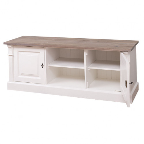 Meuble TV en pin massif ROMANE - 160x46x60 cm