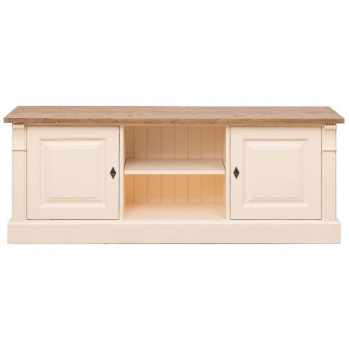 Meuble TV en pin massif ROMANE - 160x46x60 cm
