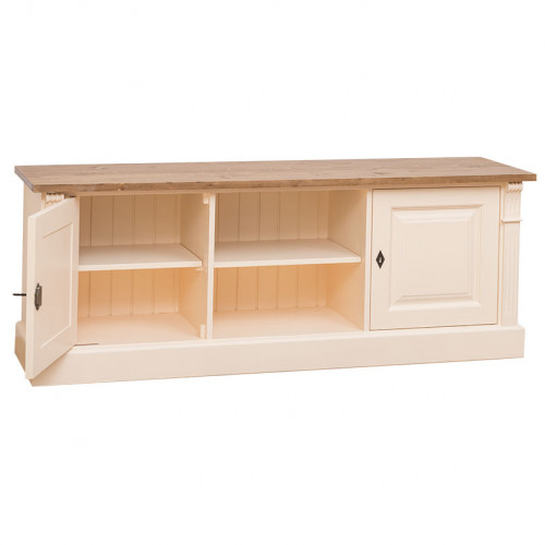 Meuble TV en pin massif ROMANE - 160x46x60 cm