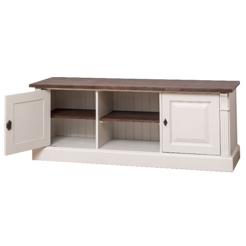 Meuble TV en pin massif ROMANE - 160x46x60 cm