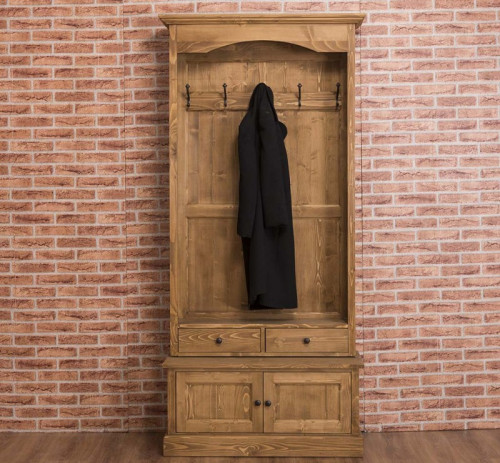 Vestiaire en pin massif ROMANE - 100x41x210 cm
