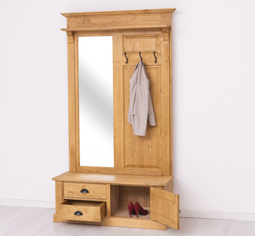 Vestiaire en bois massif ROMANE - 120x41x210 cm