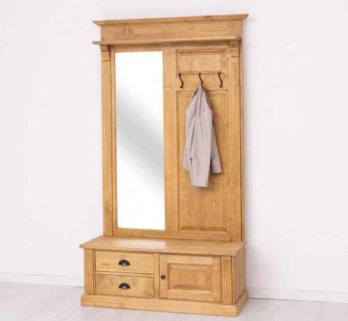 Vestiaire en bois massif ROMANE - 120x41x210 cm