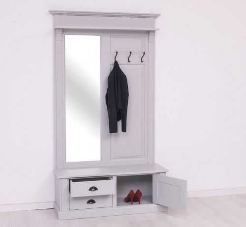 Vestiaire en bois massif ROMANE - 120x41x210 cm
