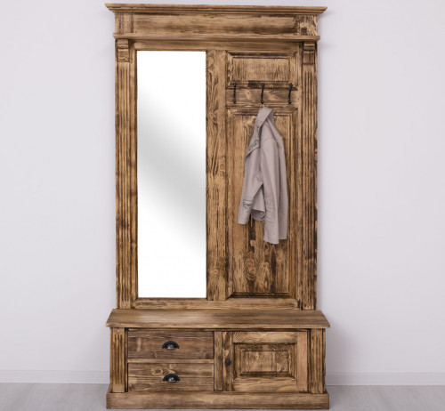 Vestiaire en bois massif ROMANE - 120x41x210 cm