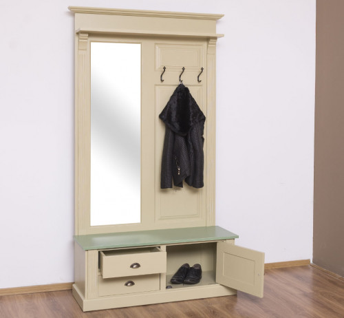 Vestiaire en bois massif ROMANE - 120x41x210 cm