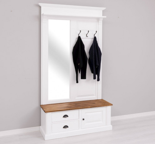 Vestiaire en bois massif ROMANE - 120x41x210 cm