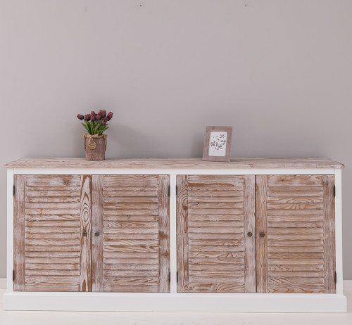 Buffet en bois massif ROMANE | 209x37x90cm