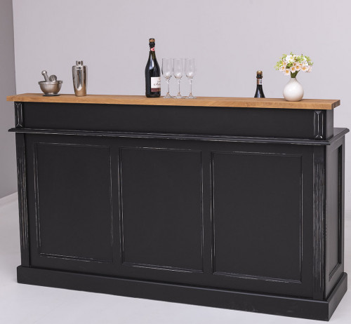 Comptoir d'accueil en pin massif - 180x51x107 cm