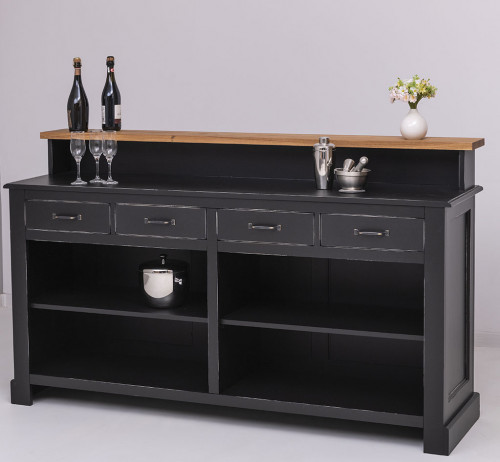 Comptoir d'accueil en pin massif - 180x51x107 cm