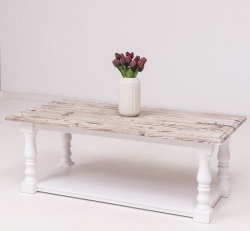 Table basse en bois massif ROMANE - 120x65x48 cm
