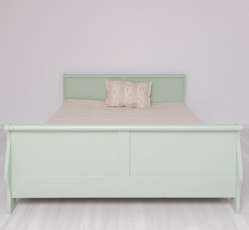 Lit Bateau de style Louis Philippe avec 2 tiroirs de rangement - 180cm
