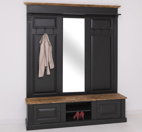 Vestiaire en bois massif ROMANE - 180x41x210 cm