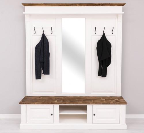 Vestiaire en bois massif ROMANE - 180x41x210 cm