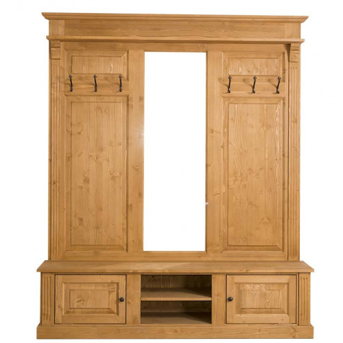 Vestiaire en bois massif ROMANE - 180x41x210 cm