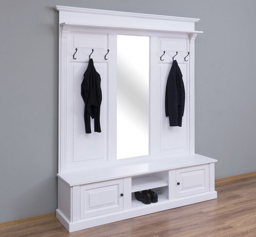 Vestiaire en bois massif ROMANE - 180x41x210 cm