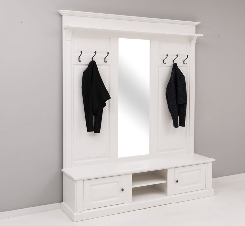 Vestiaire en bois massif ROMANE - 180x41x210 cm