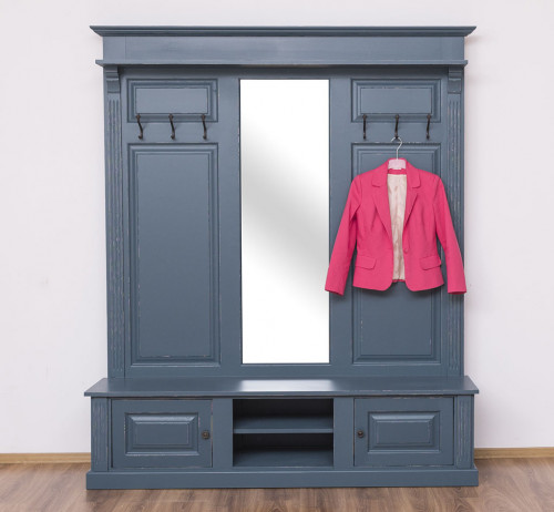 Vestiaire en bois massif ROMANE - 180x41x210 cm