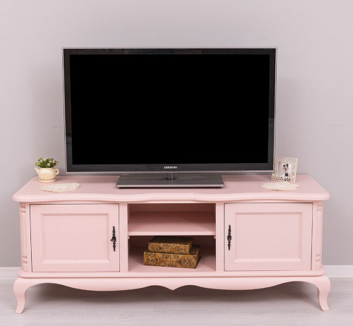 Meuble TV en bois massif ROMANE - 158x48x60 cm