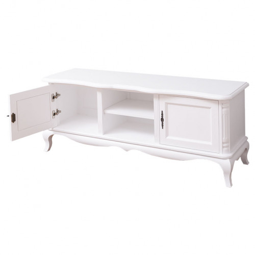 Meuble TV en bois massif ROMANE - 158x48x60 cm