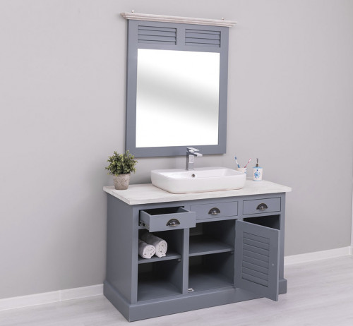 Miroir ROMANE en pin massif - 90x100 cm