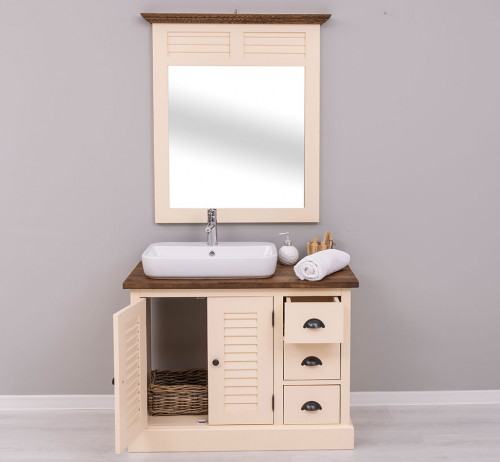 Miroir ROMANE en pin massif - 90x100 cm