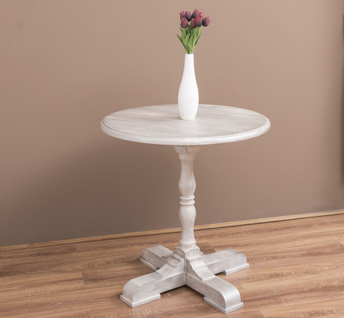 Table ronde en bois massif -ROMANE