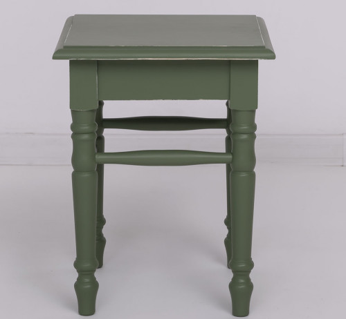 Tabouret carré en bois massif - ROMANE