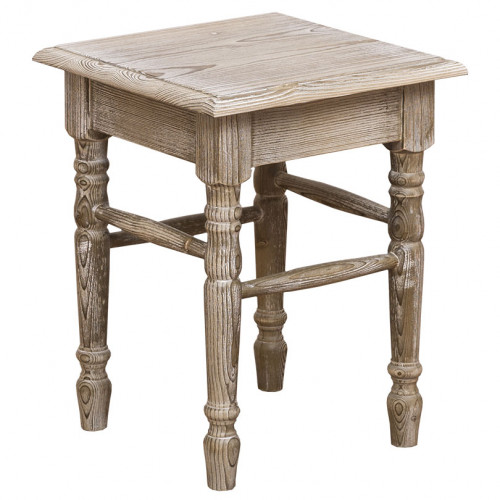 Tabouret carré en bois massif - ROMANE