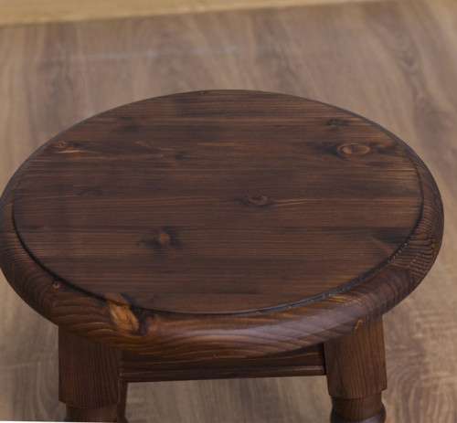 Tabouret rond en bois massif